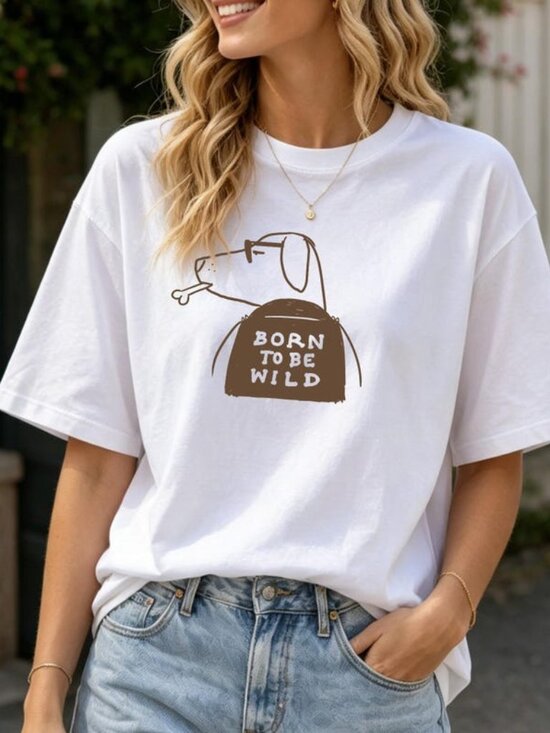 Other - Born To Be Wild Dog Shirt, Funny Biker Dog Graphic Tee